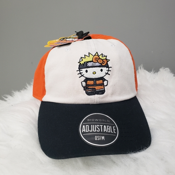 NEW Hello Kitty Naruto Shippuden Ball Cap Embroidered Hat Adjustable Strap Nerd - Picture 2 of 7